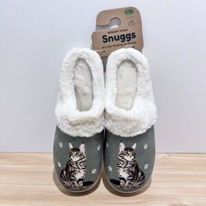 E&S PETS Maine Coon Snuggs Slippers Memory Foam Size Large/X-Large US 8.5-11 NWT
